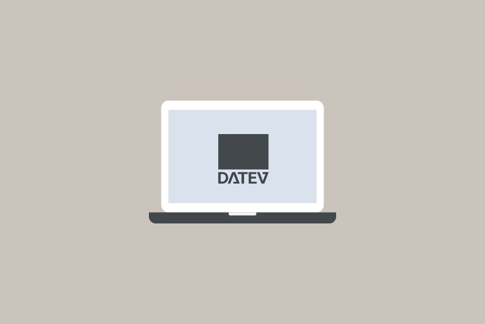 Laptop mit DATEV Logo